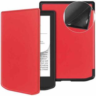For PocketBook 619 Verse Lite / Pro PB634 Solid Color Voltage Custer Texture TPU Leather Smart Tablet Case(Red)
