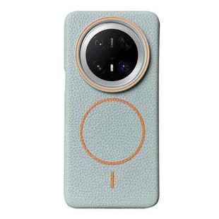 For Huawei Mate 70 Pro / 70 Pro+ Thin Circle MagSafe Litchi Grain TPU Phone Case(Blue Orange)