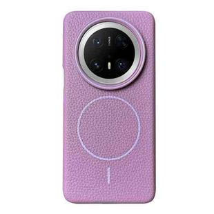 For Huawei Mate 70 Pro / 70 Pro+ Thin Circle MagSafe Litchi Grain TPU Phone Case(Sunset Purple)