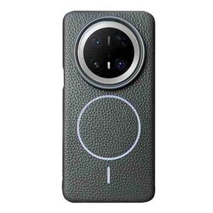 For Huawei Mate 70 Pro / 70 Pro+ Thin Circle MagSafe Litchi Grain TPU Phone Case(Black Purple)