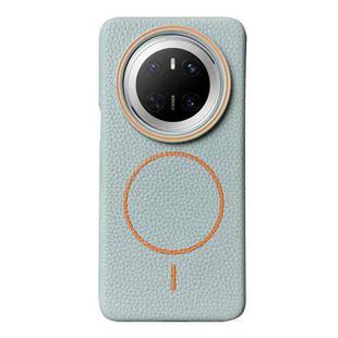 For Huawei Mate 70 Thin Circle MagSafe Litchi Grain TPU Phone Case(Blue Orange)