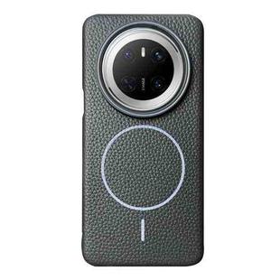 For Huawei Mate 70 Thin Circle MagSafe Litchi Grain TPU Phone Case(Black Purple)