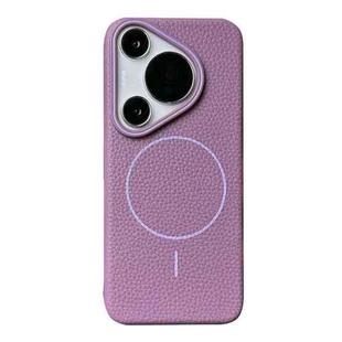 For Huawei Pura 70 Pro / 70 Pro+ Thin Circle MagSafe Litchi Grain TPU Phone Case(Sunset Purple)