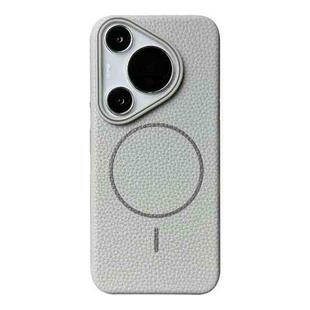For Huawei Pura 70 Thin Circle MagSafe Litchi Grain TPU Phone Case(Titanium Gray)