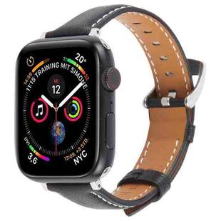 For Apple Watch 42mm / 41mm / 40mm / 38mm Silk Microfiber Leather Watch Band(Black)