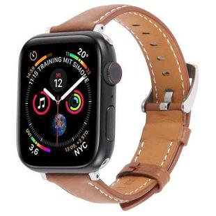For Apple Watch 42mm / 41mm / 40mm / 38mm Silk Microfiber Leather Watch Band(Brown)