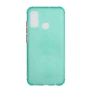 For Huawei P smart 2020 Color Button Translucent Frosted TPU Four-corner Airbag Shockproof Case(Green)