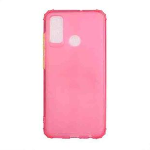For Huawei P smart 2020 Color Button Translucent Frosted TPU Four-corner Airbag Shockproof Case(Red)