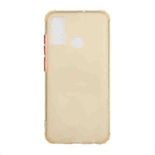 For Huawei P smart 2020 Color Button Translucent Frosted TPU Four-corner Airbag Shockproof Case(Yellow)