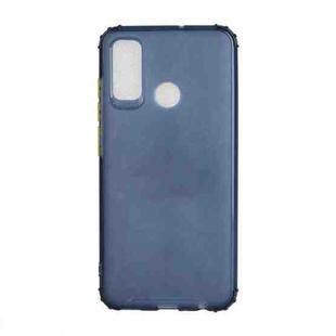 For Huawei P smart 2020 Color Button Translucent Frosted TPU Four-corner Airbag Shockproof Case(Navy Blue)