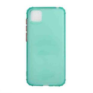 For Huawei Y5p Color Button Translucent Frosted TPU Four-corner Airbag Shockproof Case(Green)