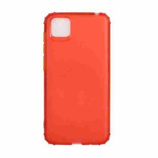 For Huawei Y5p Color Button Translucent Frosted TPU Four-corner Airbag Shockproof Case(Orange)