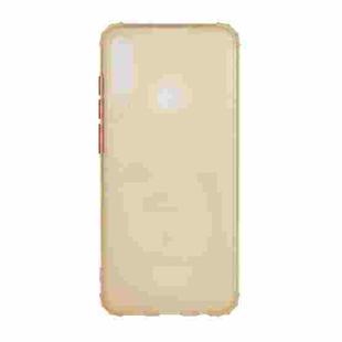 For Huawei Y6p Color Button Translucent Frosted TPU Four-corner Airbag Shockproof Case(Yellow)