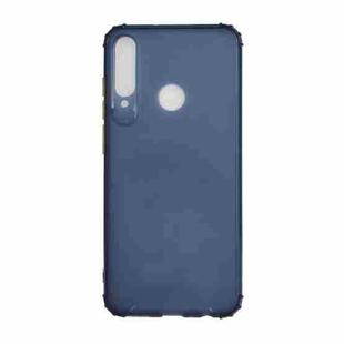 For Huawei Y6p Color Button Translucent Frosted TPU Four-corner Airbag Shockproof Case(Navy Blue)