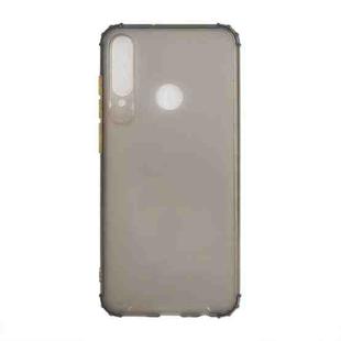 For Huawei Y6p Color Button Translucent Frosted TPU Four-corner Airbag Shockproof Case(Gray)