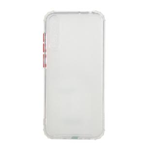 For Huawei Honor 20 Lite Color Button Translucent Frosted TPU Four-corner Airbag Shockproof Case(White)