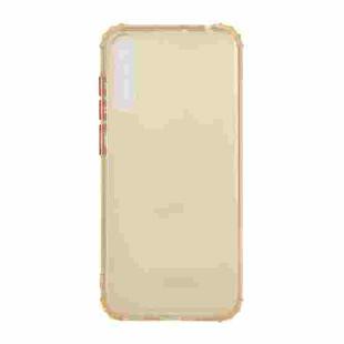 For Huawei Honor 20 Lite Color Button Translucent Frosted TPU Four-corner Airbag Shockproof Case(Yellow)