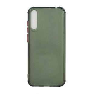 For Huawei Honor 20 Lite Color Button Translucent Frosted TPU Four-corner Airbag Shockproof Case(Dark Green)