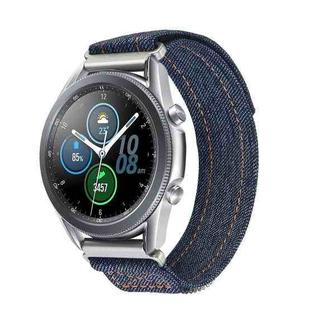 Kalebol 18mm Universal Nylon Loop Fastener Denim Watch Band(Dark Grey)