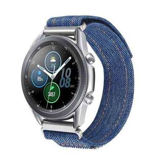Kalebol 18mm Universal Nylon Loop Fastener Denim Watch Band(Navy Blue)