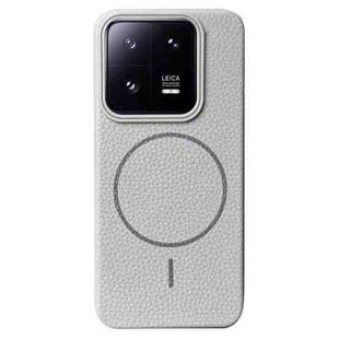 For Xiaomi 13 Thin Circle MagSafe Litchi Grain TPU Phone Case(Titanium Gray)