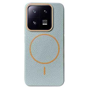 For Xiaomi 13 Pro Thin Circle MagSafe Litchi Grain TPU Phone Case(Blue Orange)