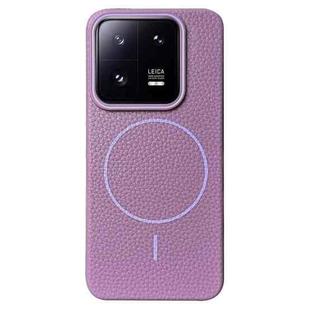 For Xiaomi 13 Pro Thin Circle MagSafe Litchi Grain TPU Phone Case(Sunset Purple)