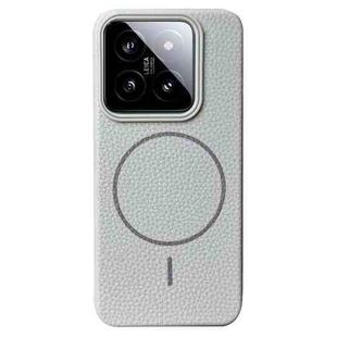 For Xiaomi 14 Pro Thin Circle MagSafe Litchi Grain TPU Phone Case(Titanium Gray)