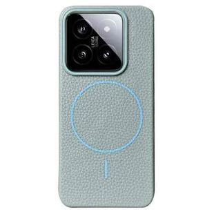 For Xiaomi 14 Pro Thin Circle MagSafe Litchi Grain TPU Phone Case(Light Blue)