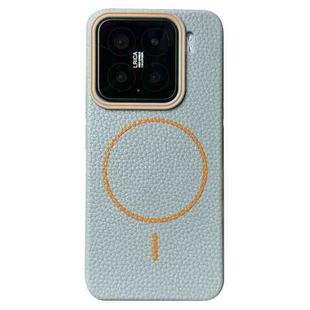 For Xiaomi 15 Thin Circle MagSafe Litchi Grain TPU Phone Case(Blue Orange)
