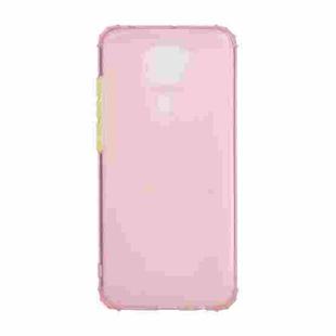 For Xiaomi Redmi Note 9 Color Button Translucent Frosted TPU Four-corner Airbag Shockproof Case(Pink)