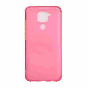 For Xiaomi Redmi Note 9 Color Button Translucent Frosted TPU Four-corner Airbag Shockproof Case(Red)