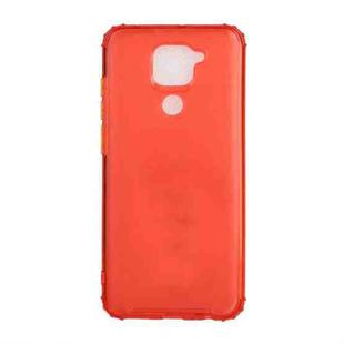 For Xiaomi Redmi Note 9 Color Button Translucent Frosted TPU Four-corner Airbag Shockproof Case(Orange)