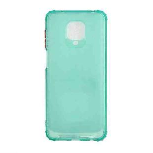 For Xiaomi Redmi Note 9 Pro Color Button Translucent Frosted TPU Four-corner Airbag Shockproof Case(Green)