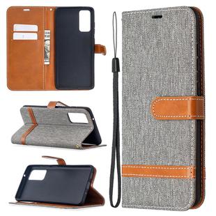 For Samsung Galaxy S20 FE 5G / S20 Lite Color Matching Denim Texture Horizontal Flip Leather Case with Holder & Card Slots & Wallet & Lanyard(Grey)