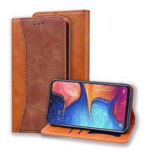 For Samsung Galaxy A70 / A70s Business Stitching Horizontal Flip Leather Case with Double Folding & Bracket & Card Slots & Photo Frame & Wallet(Brown)