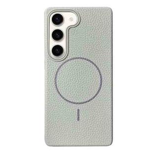For Samsung Galaxy S22 5G Thin Circle MagSafe Litchi Grain TPU Phone Case(Titanium Gray)