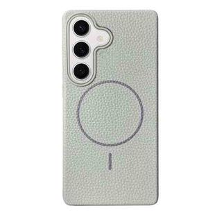 For Samsung Galaxy S23 FE 5G Thin Circle MagSafe Litchi Grain TPU Phone Case(Titanium Gray)