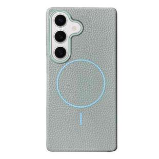 For Samsung Galaxy S23 FE 5G Thin Circle MagSafe Litchi Grain TPU Phone Case(Light Blue)