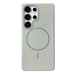 For Samsung Galaxy S23 Ultra 5G Thin Circle MagSafe Litchi Grain TPU Phone Case(Titanium Gray)