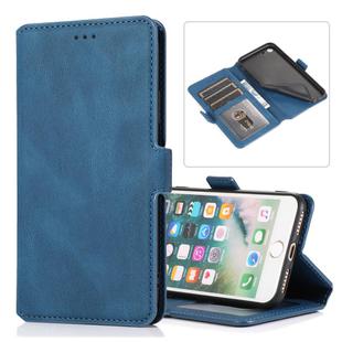 For iPhone SE 2022 / SE 2020 / 8 / 7 Retro Magnetic Closing Clasp Horizontal Flip Leather Case with Holder & Card Slots & Photo Frame & Wallet(Navy Blue)