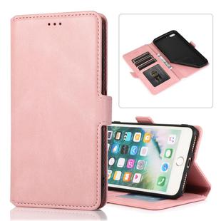 For iPhone 8 Plus / 7 Plus Retro Magnetic Closing Clasp Horizontal Flip Leather Case with Holder & Card Slots & Photo Frame & Wallet(Rose Gold)