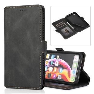 For iPhone XR Retro Magnetic Closing Clasp Horizontal Flip Leather Case with Holder & Card Slots & Photo Frame & Wallet(Black)