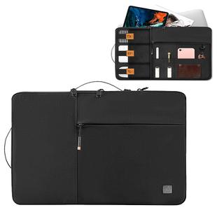 WIWU Alpha Nylon Double Layer Travel Carrying Storage Bag Sleeve Case for 14 inch Laptop(Black)