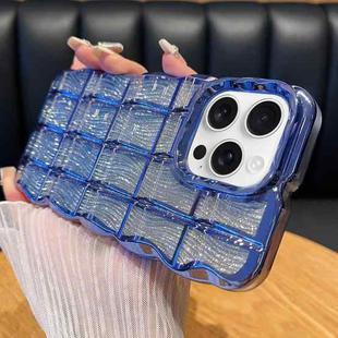For iPhone 12 Pro Max Wavy Texture Water Ripples Glitter Paper TPU Phone Case(Blue)