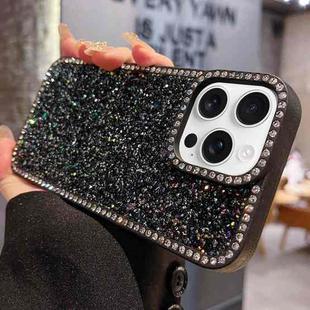 For iPhone 12 Pro Max Diamond Glitter Shiny Surface TPU Phone Case(Black)