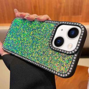 For iPhone 14 Diamond Glitter Shiny Surface TPU Phone Case(Green)
