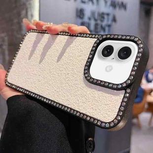 For iPhone 16 Diamond Glitter Shiny Surface TPU Phone Case(White)