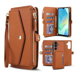 For Samsung Galaxy S23+ 5G Multifunctional Wallet Detachable Leather Phone Case with Lanyard(Brown)