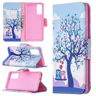 For Samsung Galaxy S20 FE 5G / S20 Lite Colored Drawing Pattern Horizontal Flip Leather Case with Holder & Card Slots & Wallet(Two Owls)
